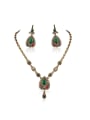 thumb Ethnic style Water Drop shaped Resin stones Alloy Two Pieces Jewelry Set 0