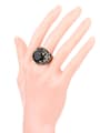 thumb Retro style Black Round Resin stone Crystals Alloy Ring 1