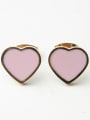 thumb Beautiful Heart-shape Color Enamel Stud Earrings 1