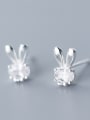 thumb 925 Sterling Silver With Rose Gold Plated Cute Rabbit Stud Earrings 2
