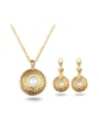 thumb Exquisite 18K Gold Plated Artificial Pearl Two Pieces Jewelry Set 0