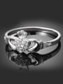 thumb Fashion Cubic Zircon-studded Heart Platinum Plated Copper Ring 0