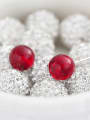 thumb Simple Style Red Garnet Stones Stud Earrings 1