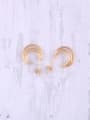 thumb Titanium With Gold Plated Simplistic Multiple rings Stud Earrings 0