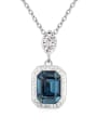 thumb Simple austrian Crystals Pendant Platinum Plated Necklace 2