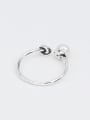 thumb Artificial Pearl Little Knot Opening Ring 3