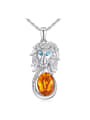 thumb Personalized austrian Crystal Lion Pendant Alloy Necklace 0