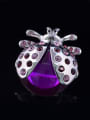 thumb Personalized Ladybird Purple Acrylic Cubic Rhinestones Alloy Ring 2