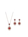 thumb Alloy Imitation-gold Plated Fashion Water Drop shaped Stones Two Pieces Jewelry Set 0