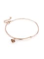 thumb Simple Rose Gold Plated Flower Titanium Anklet 0