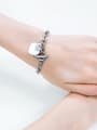 thumb Titanium With White  Cubic Zirconia Personality Heart-shaped Pendant  Bracelets 2