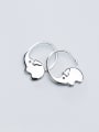 thumb 925 Sterling Silver With Platinum Plated Simplistic Animal  Elephant  Hook Earrings 3