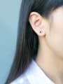 thumb S925 Silver Korean Simple Style Black Star stud Earring 1