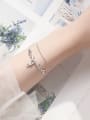 thumb 925 Sterling Silver With Platinum Plated Simplistic Leaf Bracelets 1