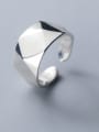 thumb 925 Sterling Silver With Platinum Plated Simplistic Geometric Free Size  Rings 1