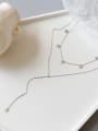 thumb Sterling Silver simple double geometric round fringed Necklace 0