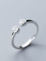 thumb 925 Sterling Silver With Platinum Plated Simplistic Geometric Free Size Rings 2