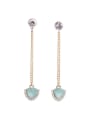 thumb Simple Triangle Artificial stones Drop stud Earring 0