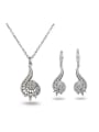 thumb Fashion White Gold Plated Geometric Shaped Zircon Two Pieces Jewelry Set 0