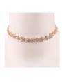 thumb Copper With  Cubic Zirconia  Plated Delicate Flower Chokers  Necklace 2