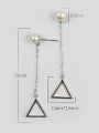 thumb Fashion Hollow Triangle Artificial Pearl Stud Earrings 2