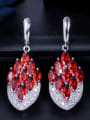 thumb Copper With Platinum Plated Fashion Water Drop Cluster Earrings 3