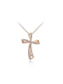 thumb Women Trendy Cross Shaped Austria Crystal Necklace 0