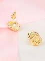 thumb Gold Plated Twisted Rope Shaped Stud Earrings 2