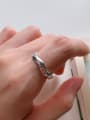 thumb 925 Sterling Silver With Platinum Plated Simplistic Irregular Free Size  Rings 1