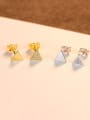 thumb 925 Sterling Silver With Cubic Zirconia Simplistic Triangle Stud Earrings 3