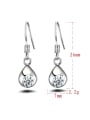thumb Water Drop Zircons White Gold Plated Drop Earrings 2