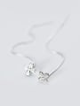 thumb Temperament Flower Shaped S925 Silver Line Earrings 0