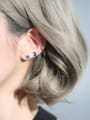 thumb Asymmetrical Tiny Blue Planet Moon 925 Silver Stud Earrings 1