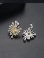 thumb Copper With Platinum Plated Fashion Flower Stud Earrings 2