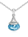 thumb Simple Oval austrian Crystal-accented Pendant Alloy Necklace 3