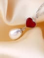 thumb Brilliant Heart Freshwater Pearl Elegant Necklace 1