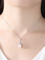 thumb Pure silver inlaid AAA zircon natural pearl necklace 1