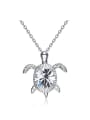 thumb Personalized austrian Crystal Little Turtle 925 Silver Necklace 0
