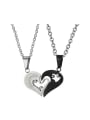 thumb Fashion Personalized Combined Heart-shaped Titanium Lovers Necklace 0