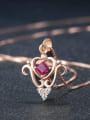 thumb Luxury Rose Flower Shaped Ruby Silver Pendant 3