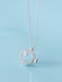thumb 925 Sterling Silver With Platinum Plated Cute Hollow Fish Necklaces 4