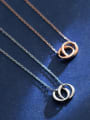 thumb 925 Sterling Silver With Rose Gold Plated Fashion Round Necklaces 2