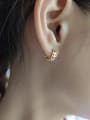thumb 925 Sterling Silver With Gold Plated Personality Leaf Stud Earrings 1
