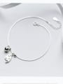 thumb 925 Sterling Silver With Platinum Plated Cute Cat bell Anklets 1