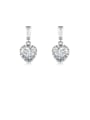 thumb Copper With Platinum Plated Simplistic Heart Drop Earrings 0