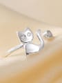 thumb Lovely Cat Simple S925 Silver Opening Ring 1