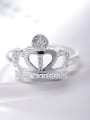 thumb Women Exquisite Platinum Plated Crown Shaped Zircon Ring 1