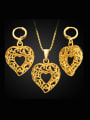 thumb 18K Gold Plated Hollow Heart-shaped Two Pieces Jewelry Set 0