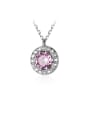 thumb 925 Sterling Silver With  Cubic Zirconia Simplistic Round Necklaces 4