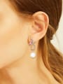 thumb Fashion Artificial Pearl Zircon Stud Earrings 1